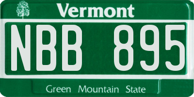 VT license plate NBB895