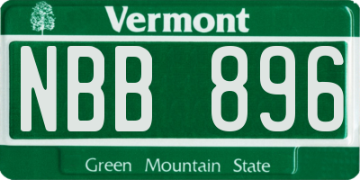 VT license plate NBB896