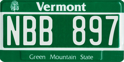 VT license plate NBB897