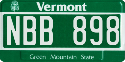 VT license plate NBB898