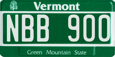 VT license plate NBB900