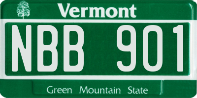 VT license plate NBB901