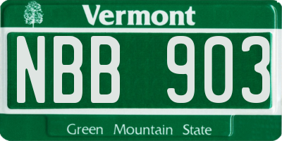 VT license plate NBB903