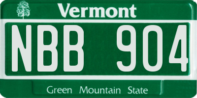 VT license plate NBB904