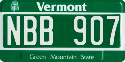 VT license plate NBB907