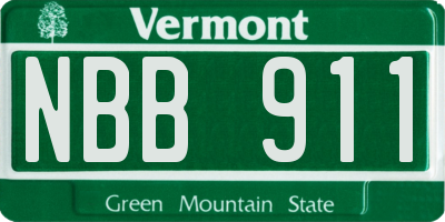 VT license plate NBB911