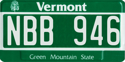 VT license plate NBB946