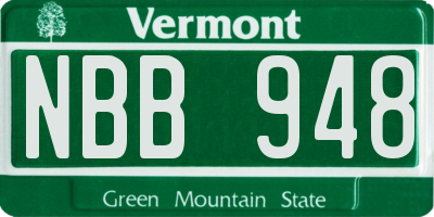 VT license plate NBB948
