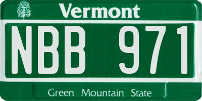 VT license plate NBB971