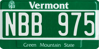 VT license plate NBB975