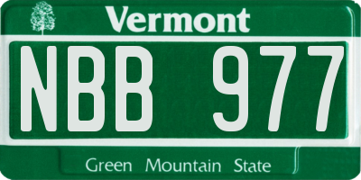 VT license plate NBB977