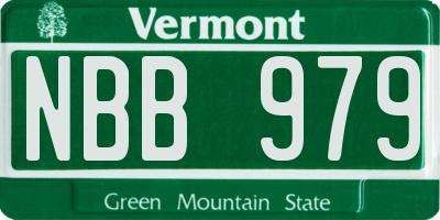 VT license plate NBB979