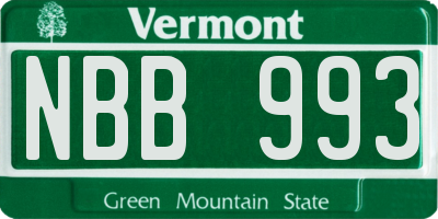 VT license plate NBB993