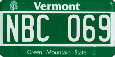VT license plate NBC069
