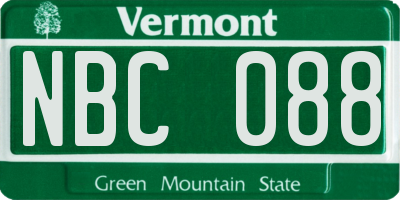 VT license plate NBC088