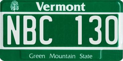 VT license plate NBC130