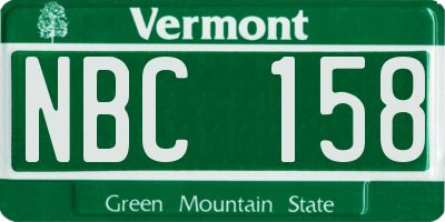 VT license plate NBC158