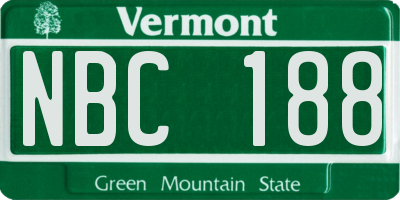 VT license plate NBC188