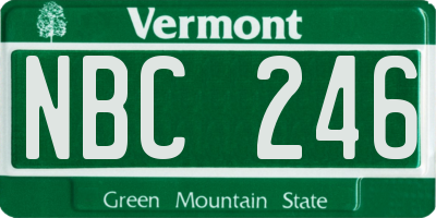 VT license plate NBC246