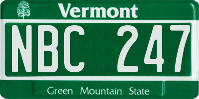 VT license plate NBC247