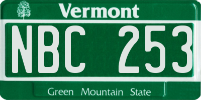 VT license plate NBC253