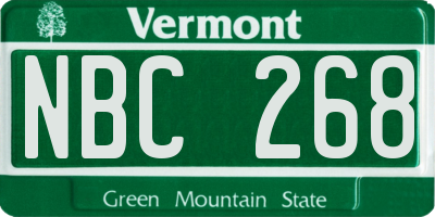 VT license plate NBC268