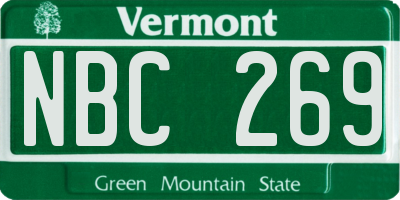 VT license plate NBC269