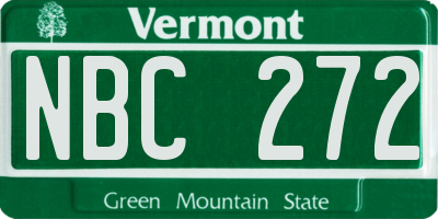 VT license plate NBC272