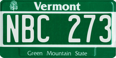 VT license plate NBC273
