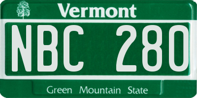 VT license plate NBC280
