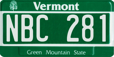 VT license plate NBC281