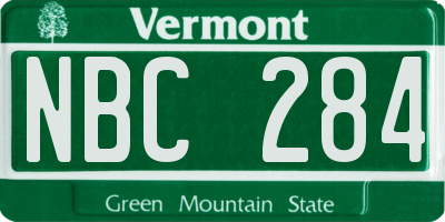 VT license plate NBC284