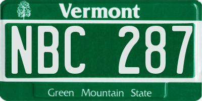 VT license plate NBC287