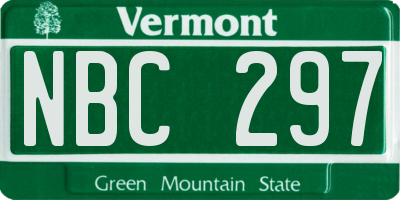 VT license plate NBC297