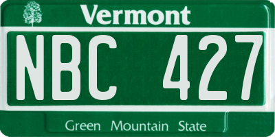 VT license plate NBC427