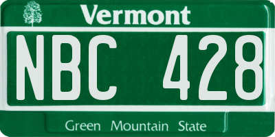 VT license plate NBC428