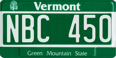 VT license plate NBC450