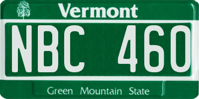 VT license plate NBC460