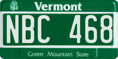VT license plate NBC468