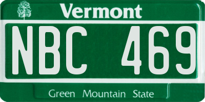 VT license plate NBC469