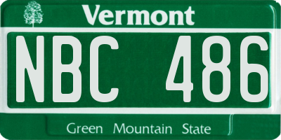 VT license plate NBC486