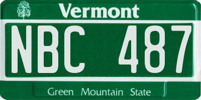 VT license plate NBC487