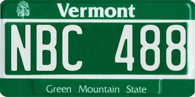 VT license plate NBC488