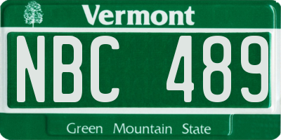 VT license plate NBC489