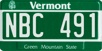 VT license plate NBC491