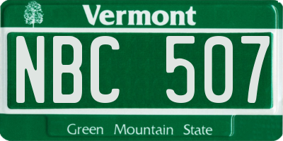 VT license plate NBC507
