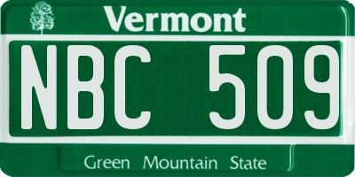 VT license plate NBC509