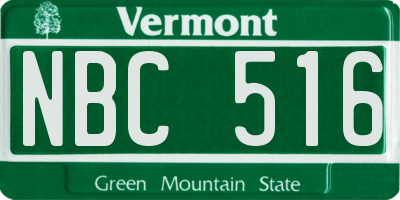 VT license plate NBC516