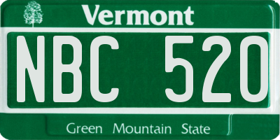 VT license plate NBC520