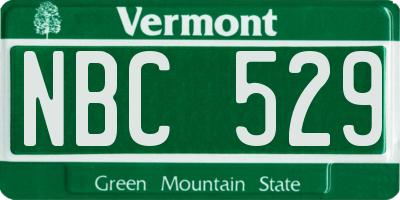 VT license plate NBC529